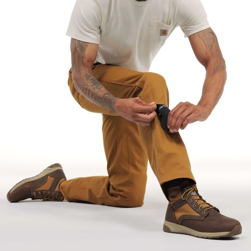 Herenwerkbroek met relaxte, rechte pasvorm, Rugged Flex Duck en dubbele knieversterking