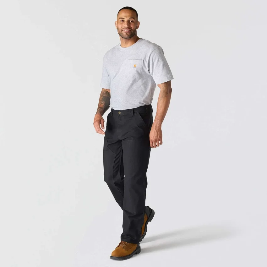 Herenwerkbroek met relaxte, rechte pasvorm, Rugged Flex Duck en dubbele knieversterking