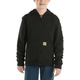 Hoodie met lange armstukken en doorlopende rits voor jongens (kind/jeugd)