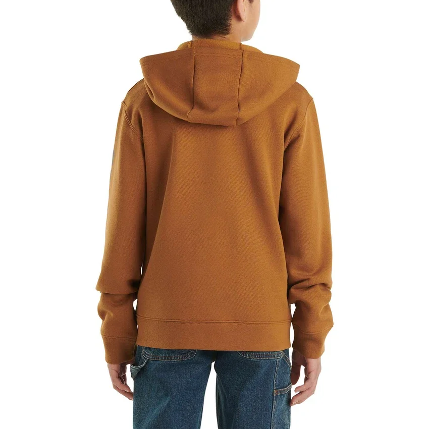 Hoodie met lange armstukken en doorlopende rits voor jongens (kind/jeugd)