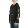 Hoodie met lange armstukken en doorlopende rits voor jongens (kind/jeugd)