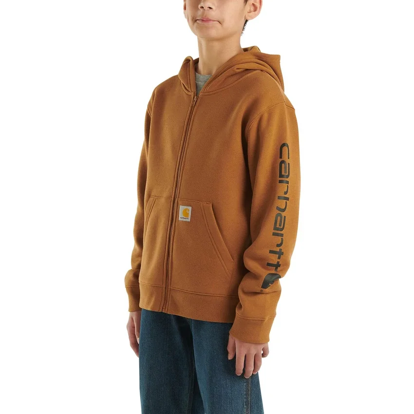 Hoodie met lange armstukken en doorlopende rits voor jongens (kind/jeugd)