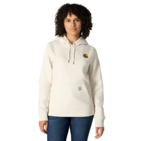 Iconische Clarksburg-Hoodie met logo en fleecevoering voor dames, in relaxte pasvorm
