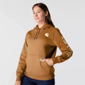 Iconische Clarksburg-Hoodie met logo en fleecevoering voor dames, in relaxte pasvorm