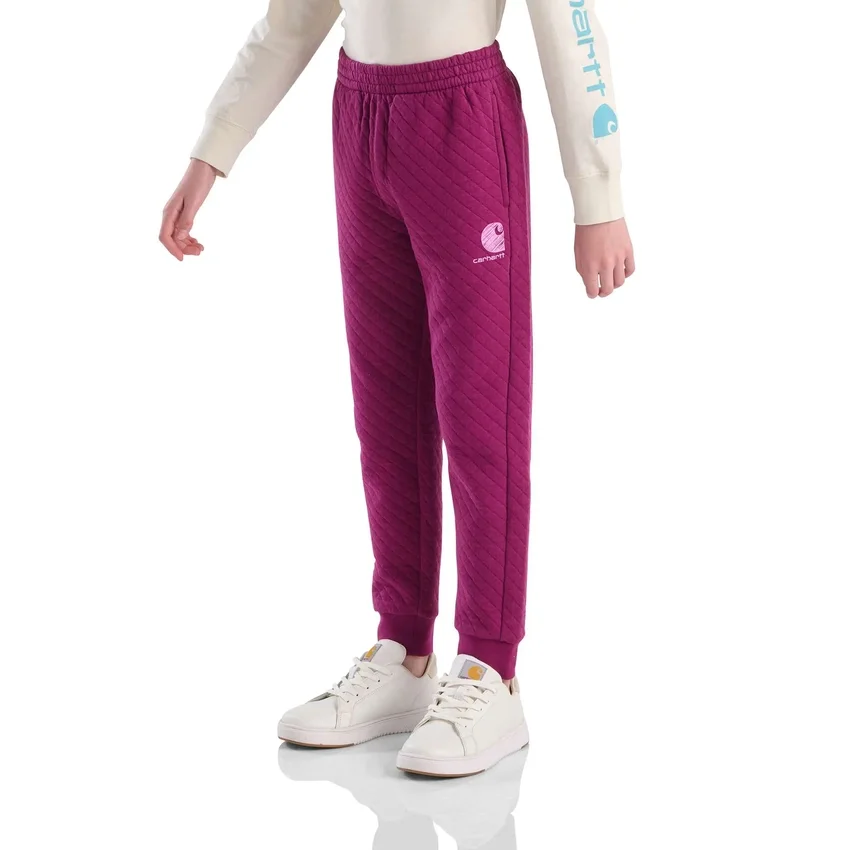 Jongens-joggingbroek met elastische tailleband, gewatteerde jersey en logo (kind/jeugd)
