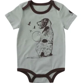 Jongensbody met korte armstukken en hondenprint (baby)