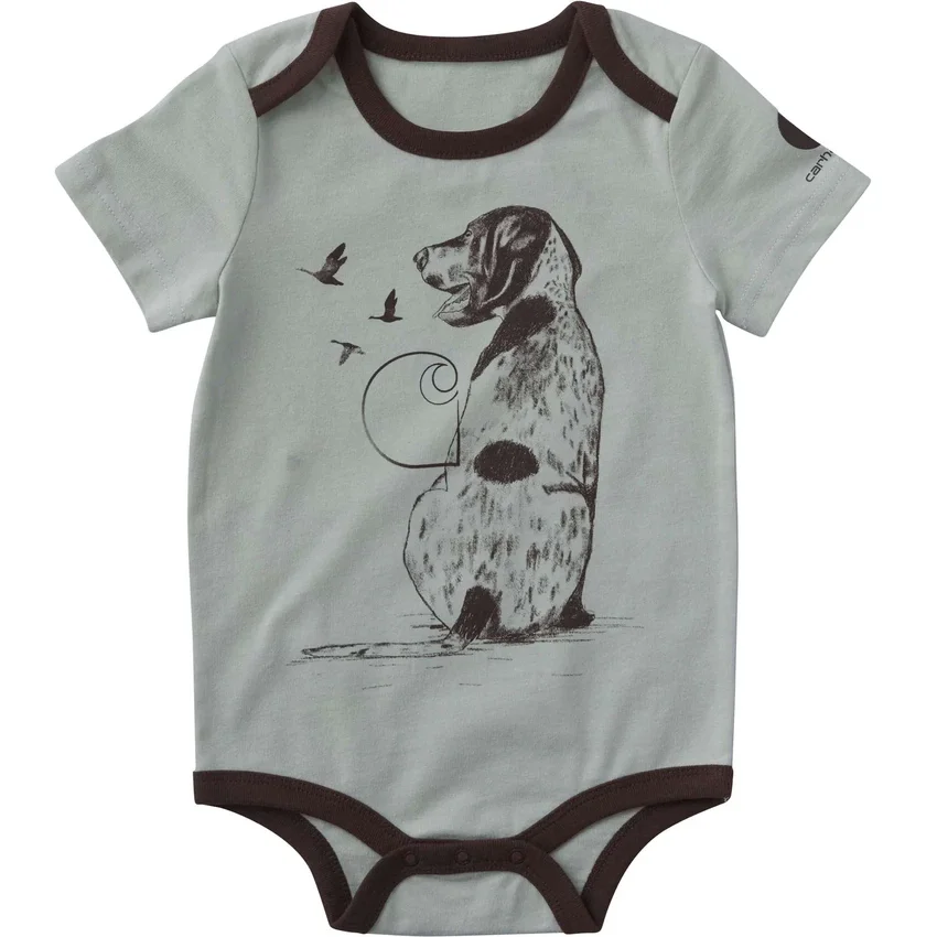 Jongensbody met korte armstukken en hondenprint (baby)