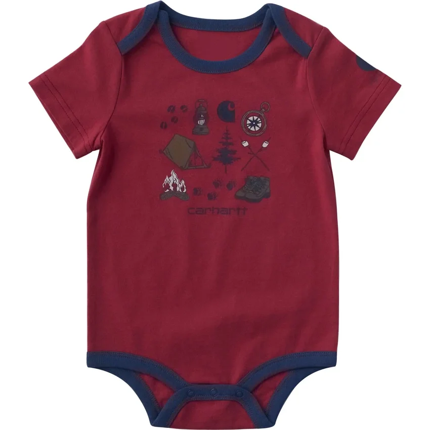 Korte armstukken kampeerbody voor jongens (baby)