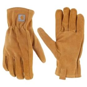 Leren handschoen met open manchet