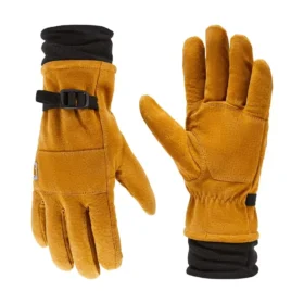 Leren handschoen met sherpa-voering
