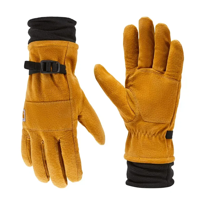 Leren handschoen met sherpa-voering