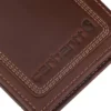 Leren pasjeshouder met drievoudige stiksels