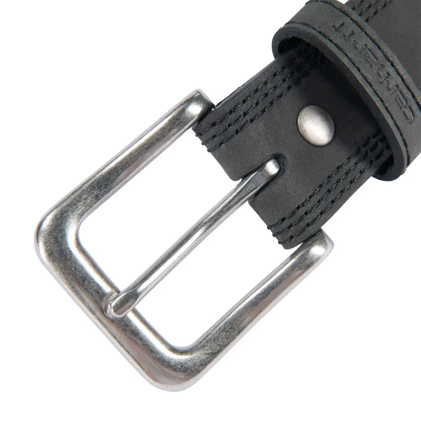 Leren riem met drievoudige stiksels