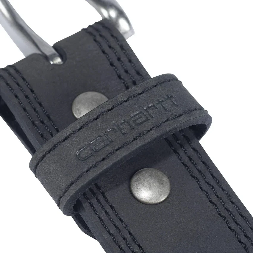 Leren riem met drievoudige stiksels