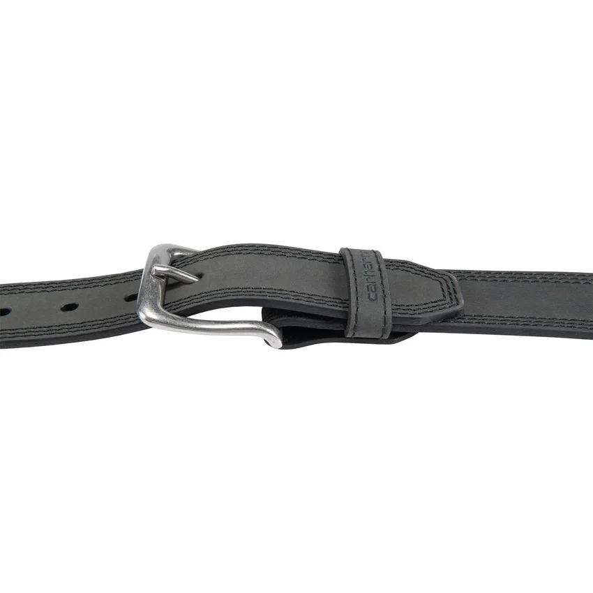 Leren riem met drievoudige stiksels