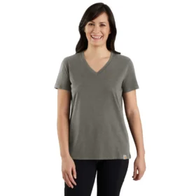 Lichtgewicht, ademend T-shirt met V-hals en relaxte pasvorm van Tencel voor dames