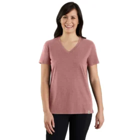 Lichtgewicht, ademend T-shirt met V-hals en relaxte pasvorm van Tencel voor dames