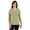 Lichtgewicht, ademend T-shirt met V-hals en relaxte pasvorm van Tencel voor dames