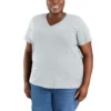 Lichtgewicht, ademend T-shirt met V-hals en relaxte pasvorm van Tencel voor dames