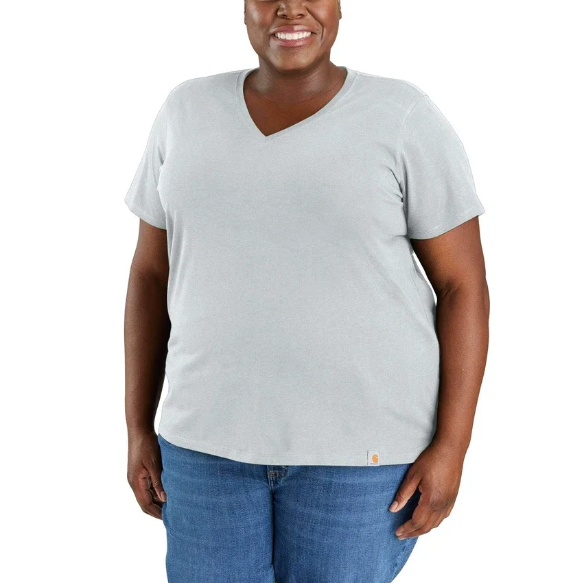 Lichtgewicht, ademend T-shirt met V-hals en relaxte pasvorm van Tencel voor dames