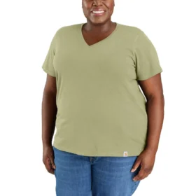 Lichtgewicht, ademend T-shirt met V-hals en relaxte pasvorm van Tencel voor dames