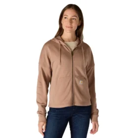 Lichtgewicht Tencel-sweatshirt met capuchon en doorlopende rits voor dames
