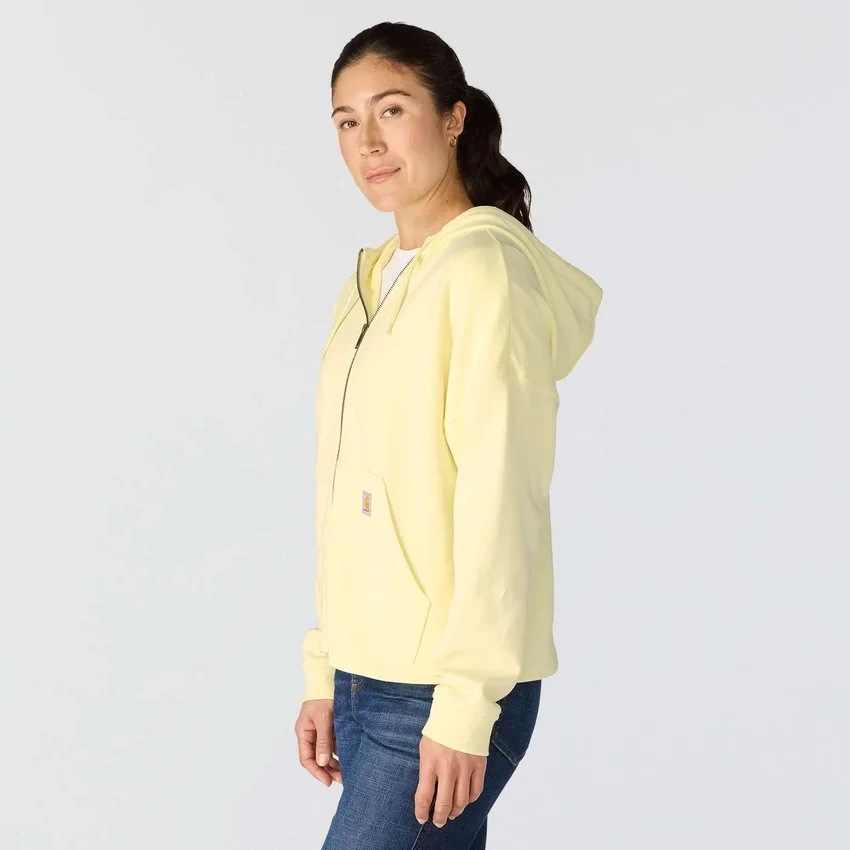 Lichtgewicht Tencel-sweatshirt met capuchon en doorlopende rits voor dames