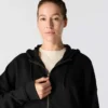 Lichtgewicht Tencel-sweatshirt met capuchon en doorlopende rits voor dames