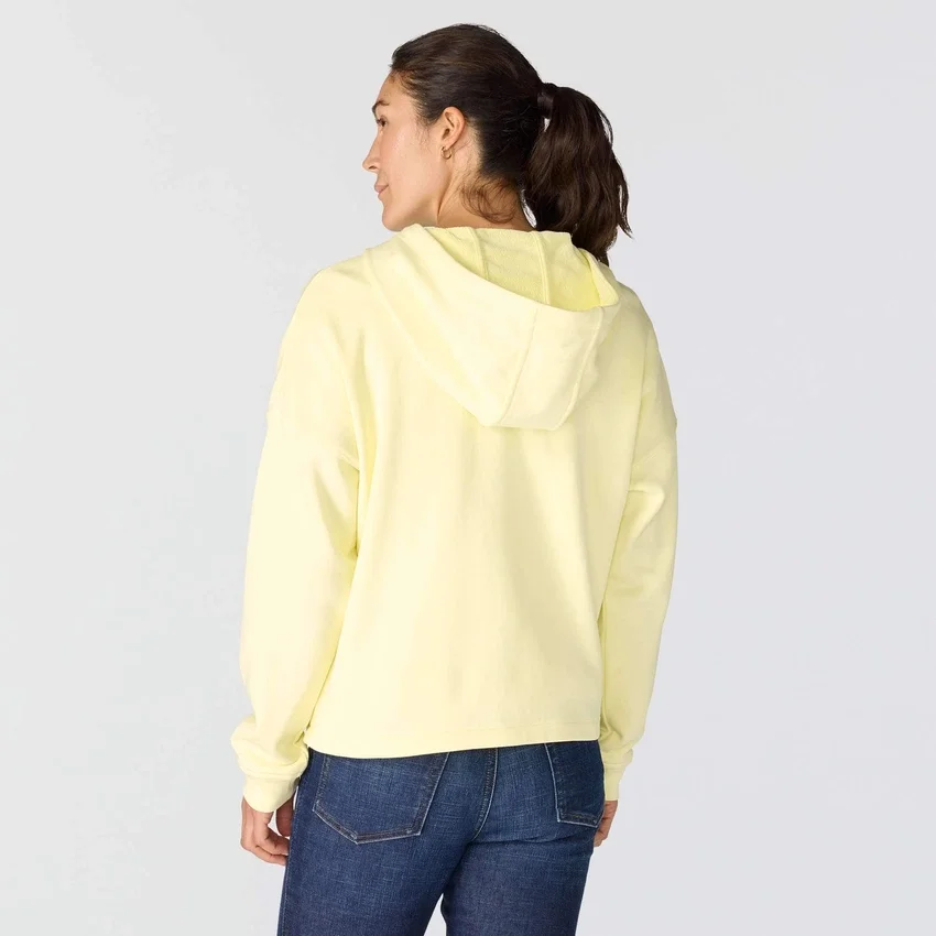 Lichtgewicht Tencel-sweatshirt met capuchon en doorlopende rits voor dames