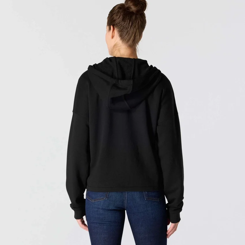 Lichtgewicht Tencel-sweatshirt met capuchon en doorlopende rits voor dames