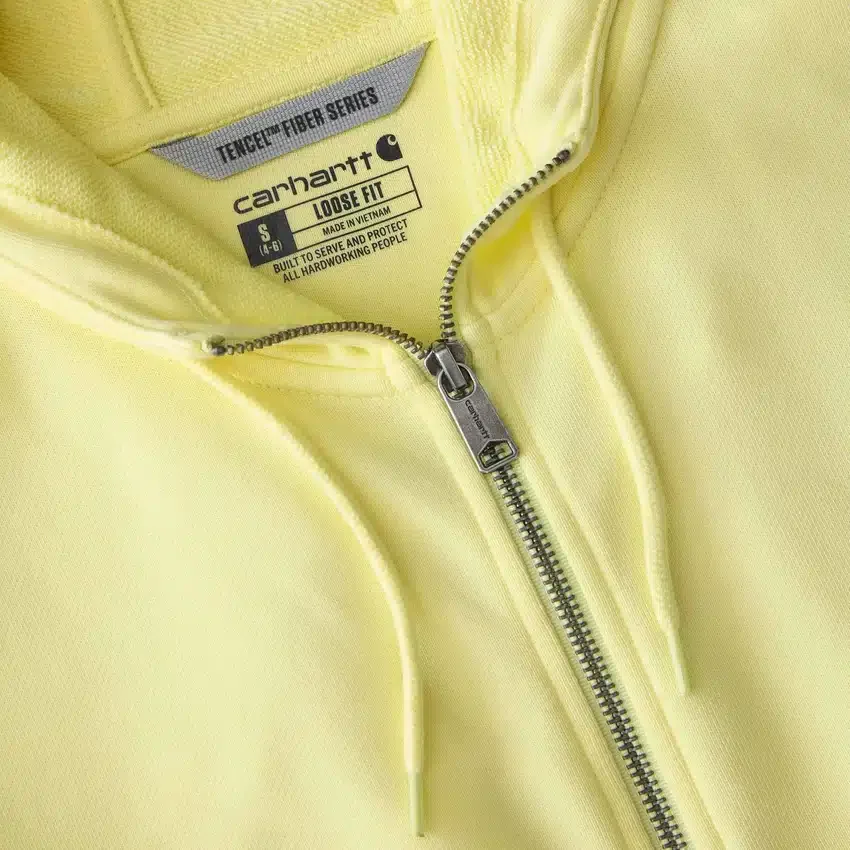 Lichtgewicht Tencel-sweatshirt met capuchon en doorlopende rits voor dames