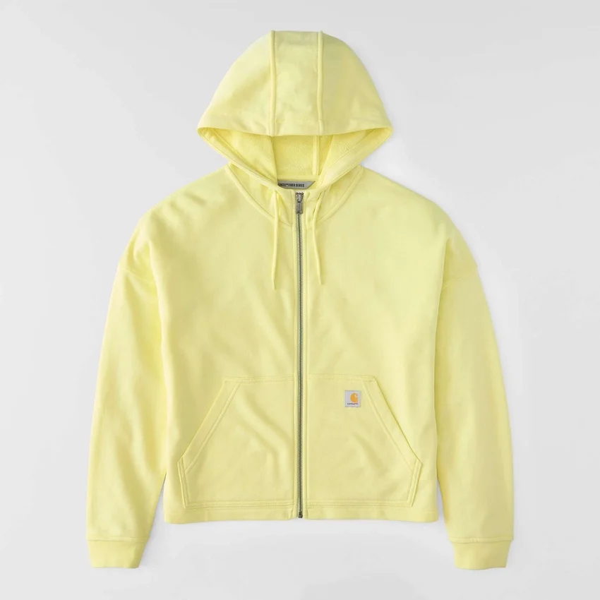 Lichtgewicht Tencel-sweatshirt met capuchon en doorlopende rits voor dames