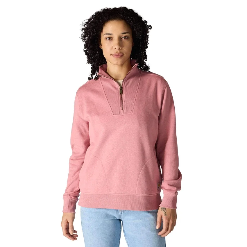 Lichtgewicht Tencel-sweatshirt met halve rits voor dames
