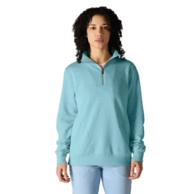 Lichtgewicht Tencel-sweatshirt met halve rits voor dames