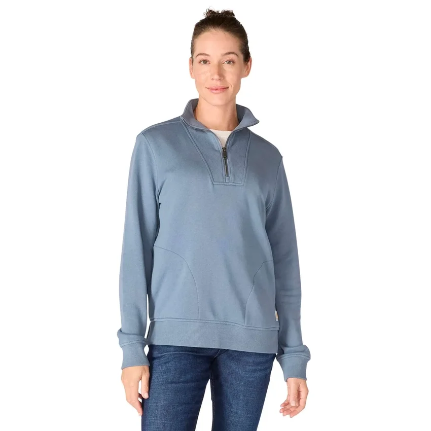 Lichtgewicht Tencel-sweatshirt met halve rits voor dames
