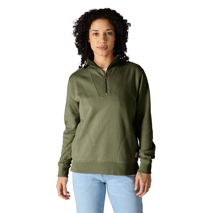 Lichtgewicht Tencel-sweatshirt met halve rits voor dames