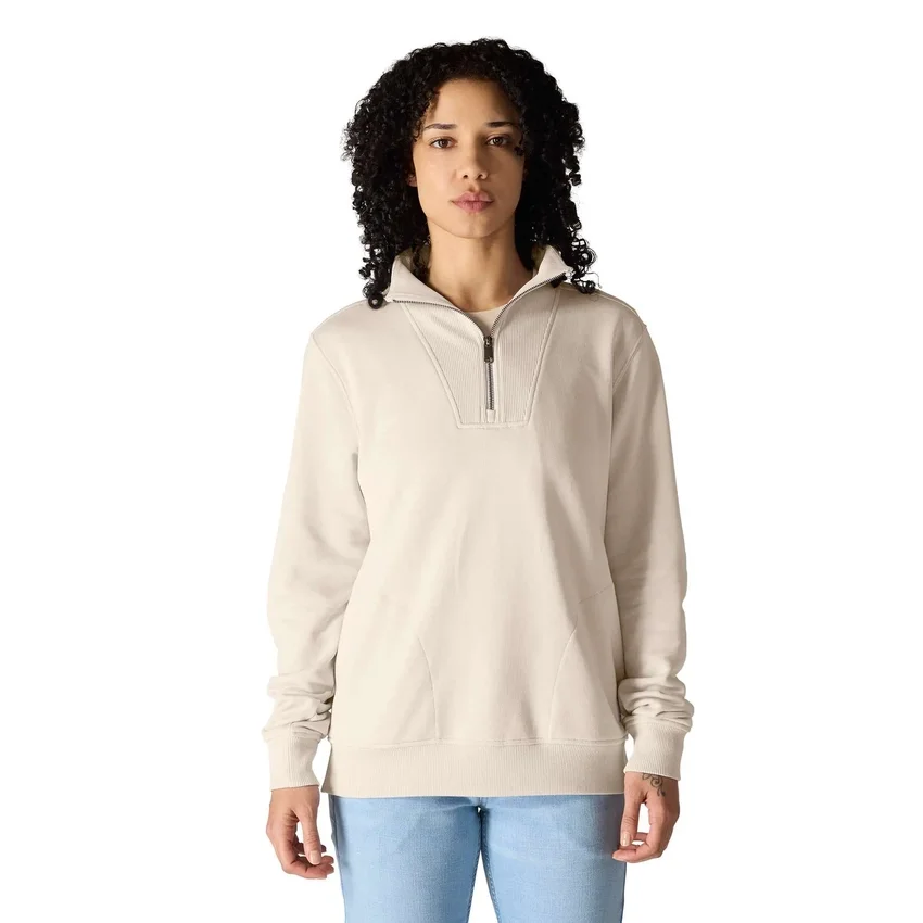 Lichtgewicht Tencel-sweatshirt met halve rits voor dames