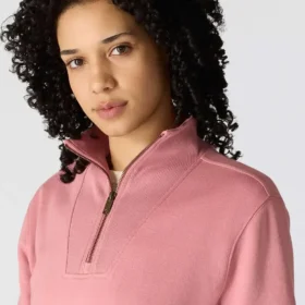 Lichtgewicht Tencel-sweatshirt met halve rits voor dames