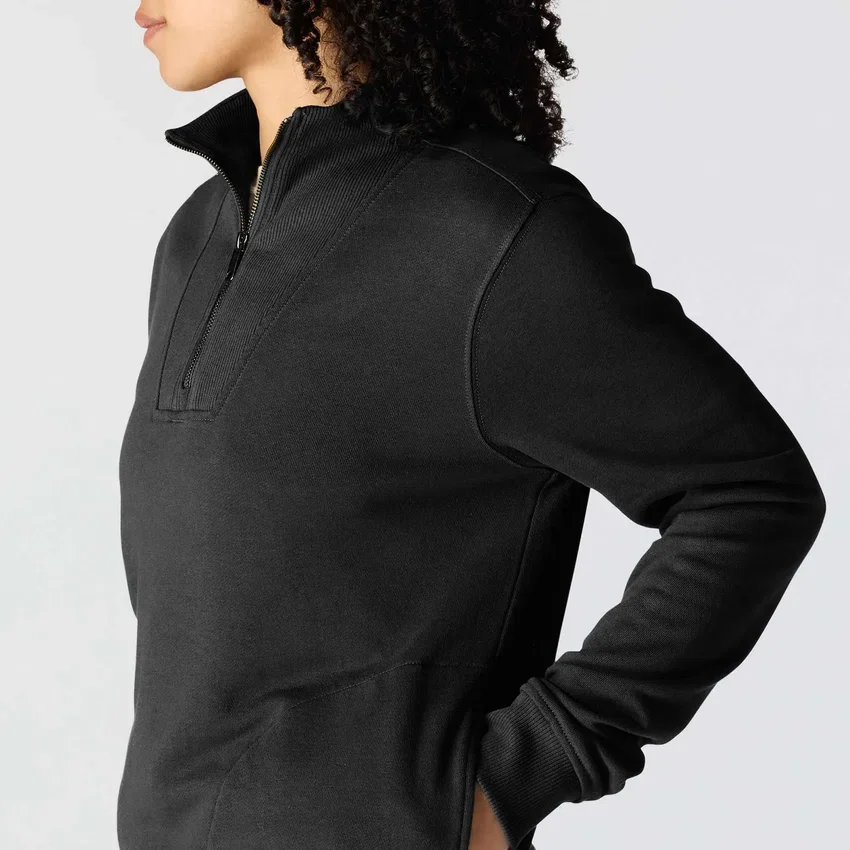 Lichtgewicht Tencel-sweatshirt met halve rits voor dames