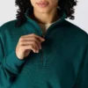 Lichtgewicht Tencel-sweatshirt met halve rits voor dames