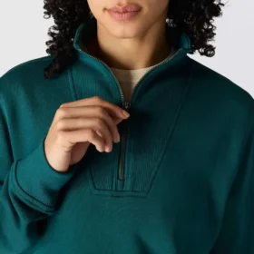 Lichtgewicht Tencel-sweatshirt met halve rits voor dames