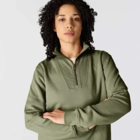 Lichtgewicht Tencel-sweatshirt met halve rits voor dames