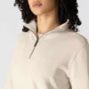 Lichtgewicht Tencel-sweatshirt met halve rits voor dames