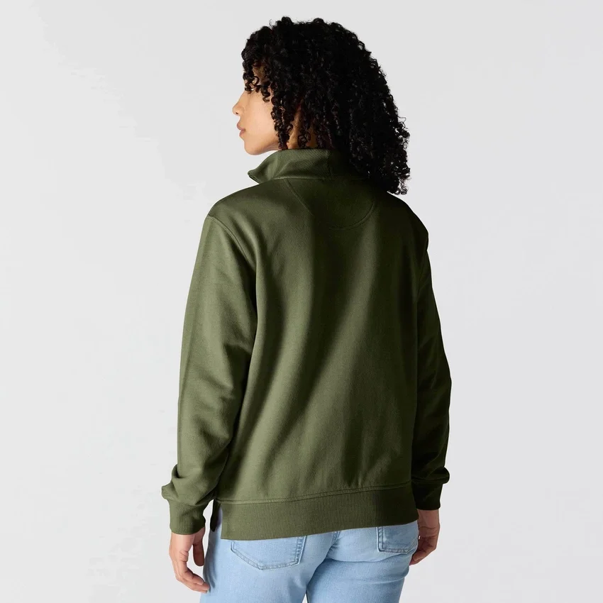 Lichtgewicht Tencel-sweatshirt met halve rits voor dames