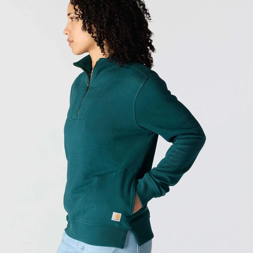 Lichtgewicht Tencel-sweatshirt met halve rits voor dames