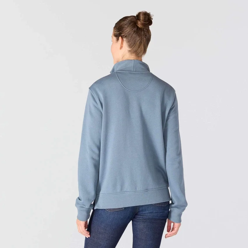 Lichtgewicht Tencel-sweatshirt met halve rits voor dames