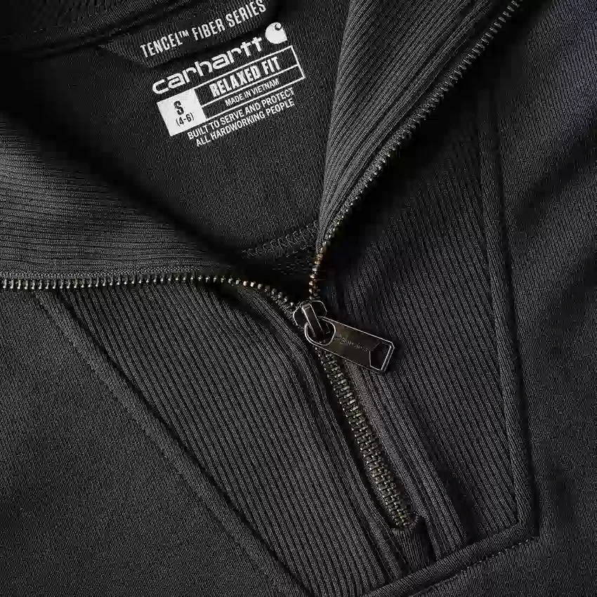 Lichtgewicht Tencel-sweatshirt met halve rits voor dames