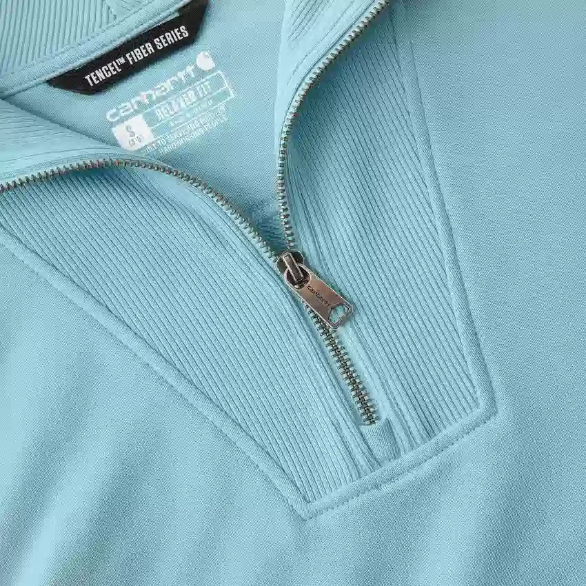 Lichtgewicht Tencel-sweatshirt met halve rits voor dames