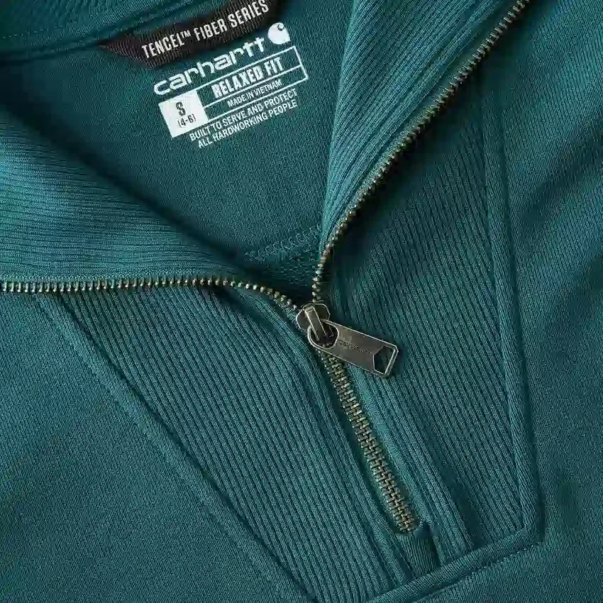 Lichtgewicht Tencel-sweatshirt met halve rits voor dames
