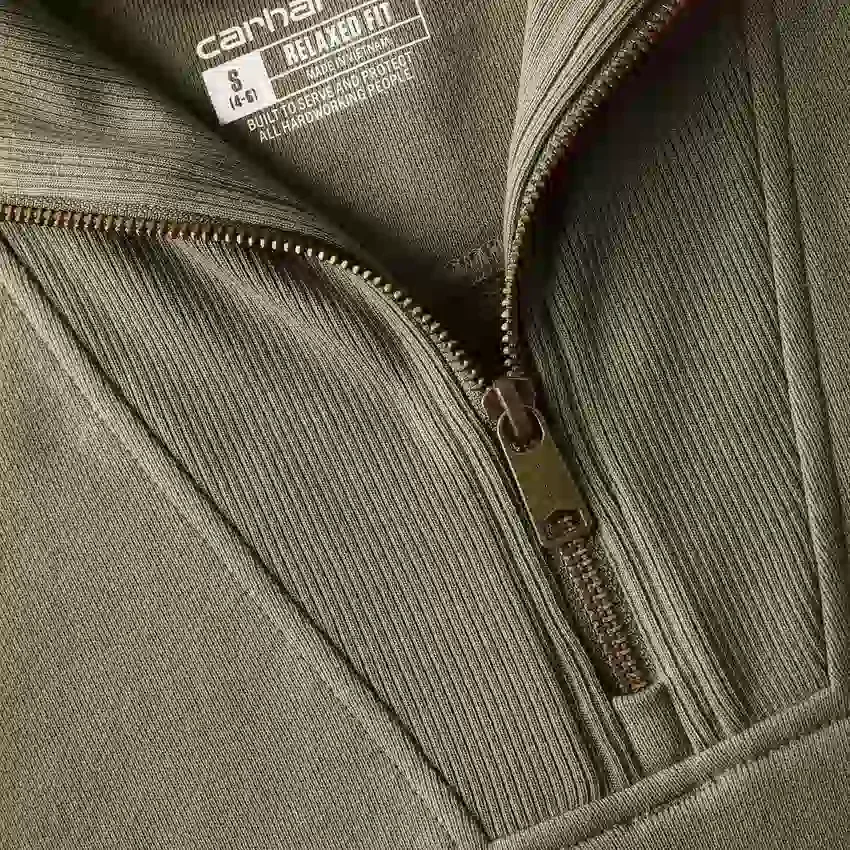 Lichtgewicht Tencel-sweatshirt met halve rits voor dames